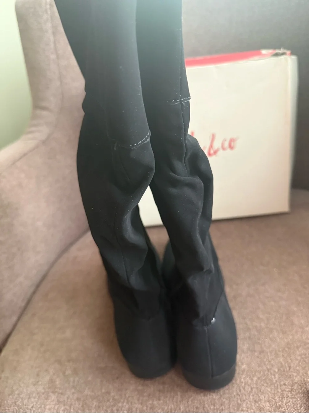 Style & Co. Black Over-the-Knee Stretch Riding Boot